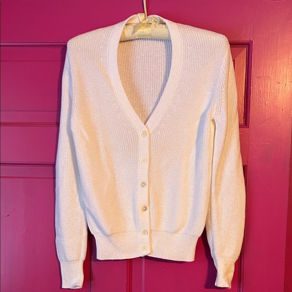 J. Crew Sparkly White Women's Cardigan